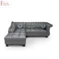 Modern Home Furniture Living Room Corner Sofa Set Black Couch Leather Sectional Sofa